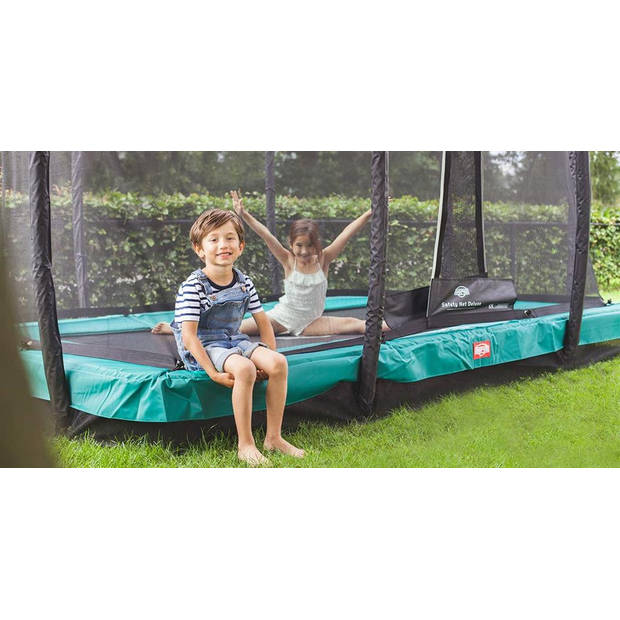 BERG Trampoline Ultim Champion met Veiligheidsnet - Safetynet Deluxe - InGround - 330 x 220 cm - Groen