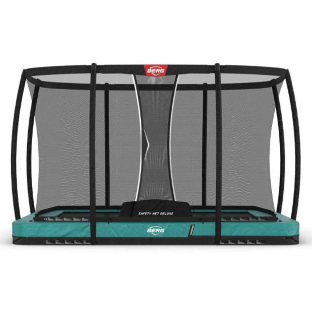 BERG Trampoline Ultim Champion met Veiligheidsnet - Safetynet Deluxe - InGround - 330 x 220 cm - Groen