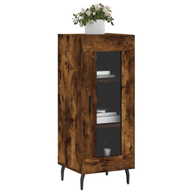 The Living Store Dressoir Klassiek Gerookt Eiken - 34.5 x 34 x 90 cm - Duurzaam Hout