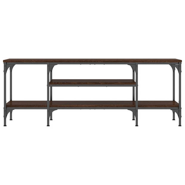 The Living Store Industriële TV-kast - 121 x 35 x 45 cm - Bruineiken - Bewerkt hout en ijzer