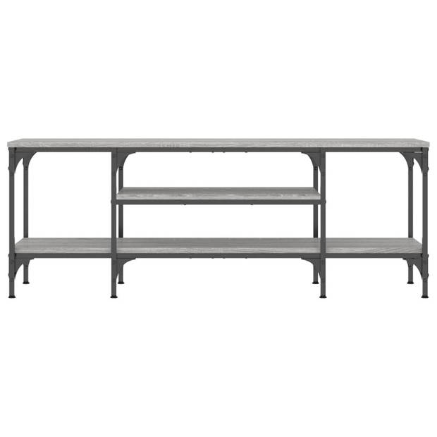 The Living Store Tv-meubel Industrieel - 121 x 35 x 45 cm - Grijs Sonoma Eiken