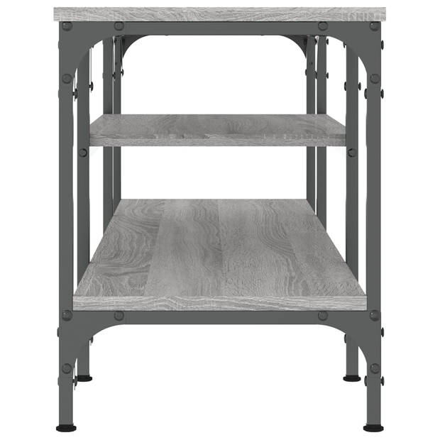 The Living Store Tv-meubel Industrieel - 121 x 35 x 45 cm - Grijs Sonoma Eiken