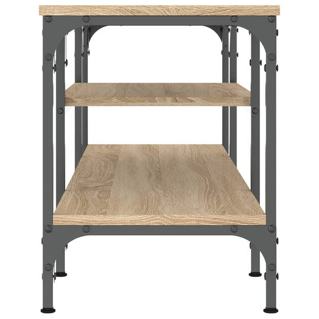 vidaXL Tv-meubel 121x35x45 cm bewerkt hout en ijzer sonoma eikenkleur