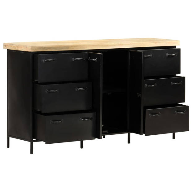 The Living Store Mangohouten Dressoir - 140 x 38 x 76 cm - Rustieke Industriële Stijl