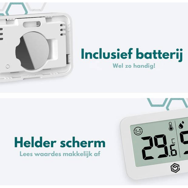 Ease Electronicz Hygrometer & Thermometer - Weerstation - Luchtvochtigheidsmeter - Thermometer Voor Binnen