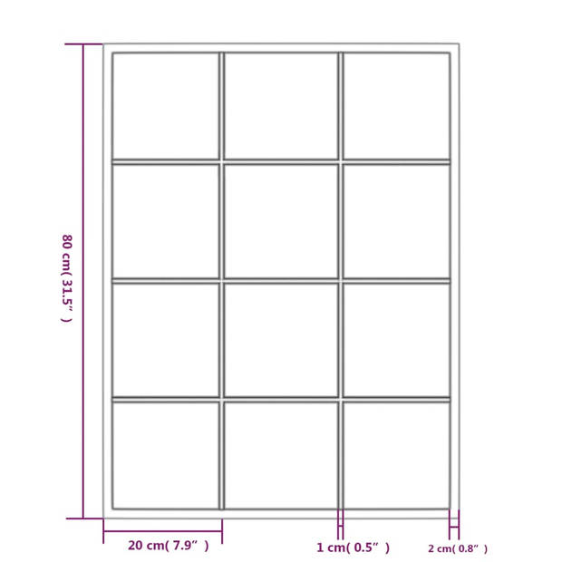 vidaXL Wandspiegels 2 st 80x60 cm metaal zwart