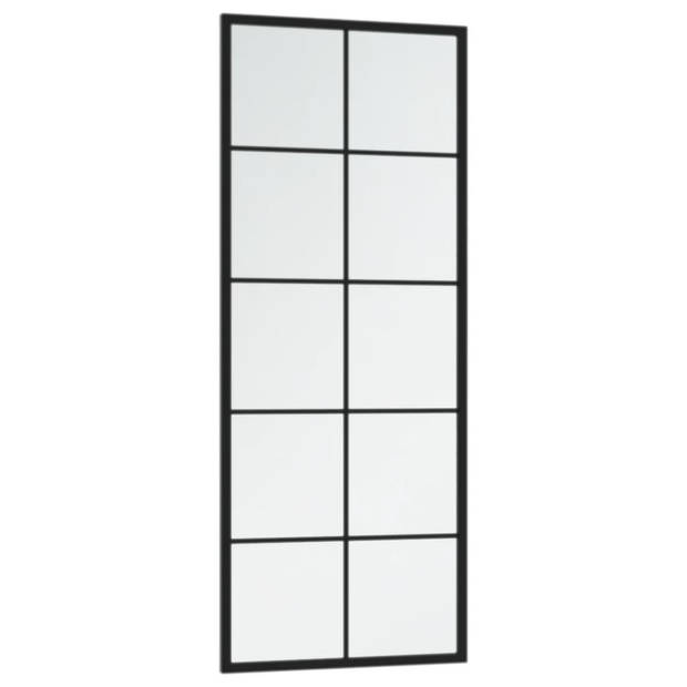 The Living Store Wandspiegel - - Spiegels - 100 x 40 cm - Zwart Metaal en Glas