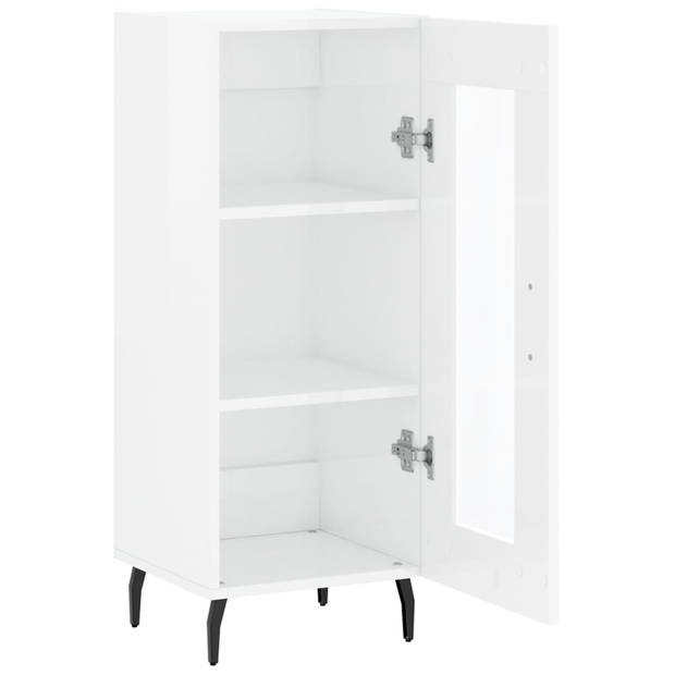 The Living Store Dressoir - Klassiek - Hoogglans wit - 34.5x34x90cm