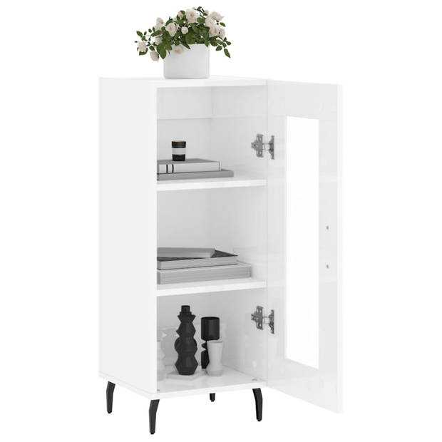 The Living Store Dressoir - Klassiek - Hoogglans wit - 34.5x34x90cm