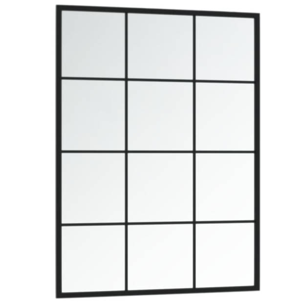 The Living Store Wandspiegel - Spiegelset - Decoratieve en functionele spiegels - 80 x 60 cm - Zwart frame - 2 stuks