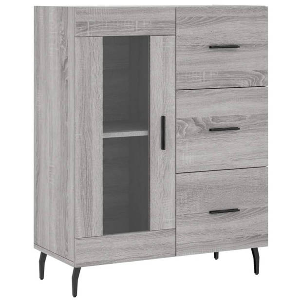 vidaXL Dressoir 69,5x34x90 cm bewerkt hout grijs sonoma eikenkleurig