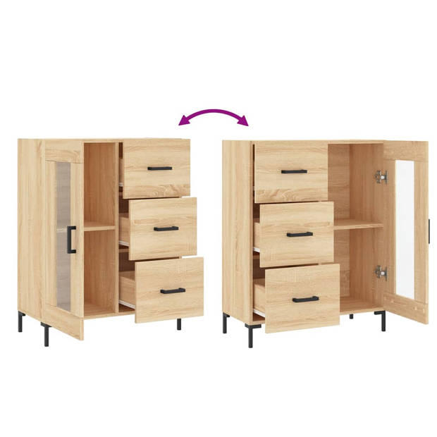 vidaXL Dressoir 69,5x34x90 cm bewerkt hout sonoma eikenkleurig