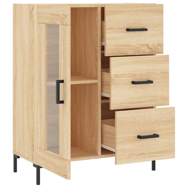 vidaXL Dressoir 69,5x34x90 cm bewerkt hout sonoma eikenkleurig