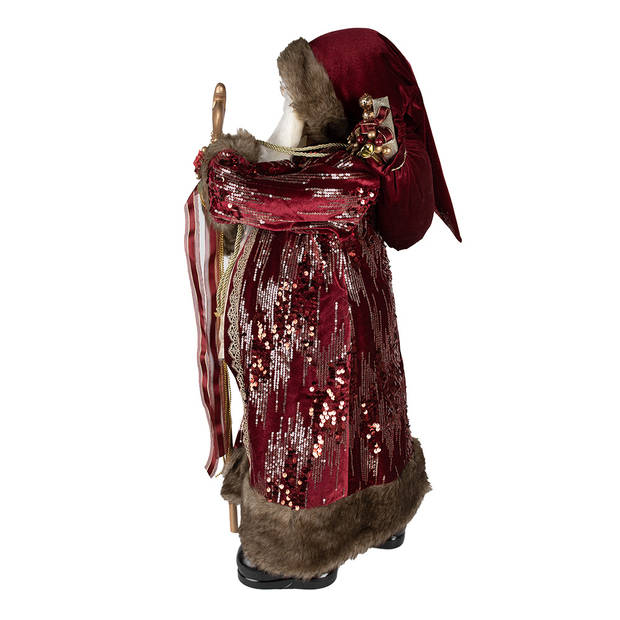 Clayre & Eef Beeld Kerstman 82 cm Rood Kunststof Kerstfiguren Rood Kerstfiguren