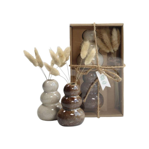 Gift Atelier Giftset 'Vaasjes' Bruin