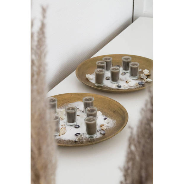 Home Society Ronde tray van bamboe 'Pelle' Goud