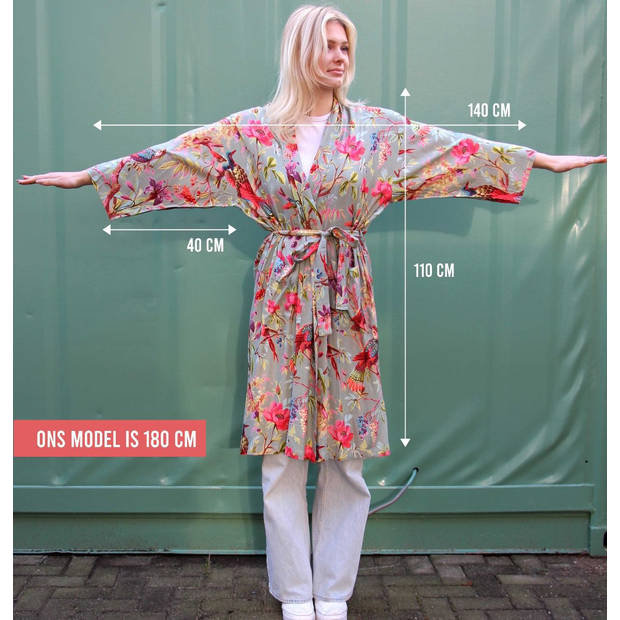 Imbarro Kimono 'Royal Paradise' Ecru, one size