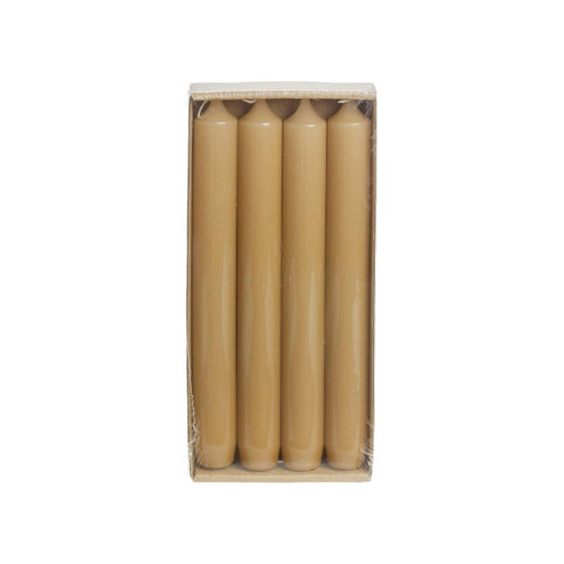 Rustik Lys Dinerkaarsen 'Hoogglans' Caramel Set van 4, 2.1 x 19cm