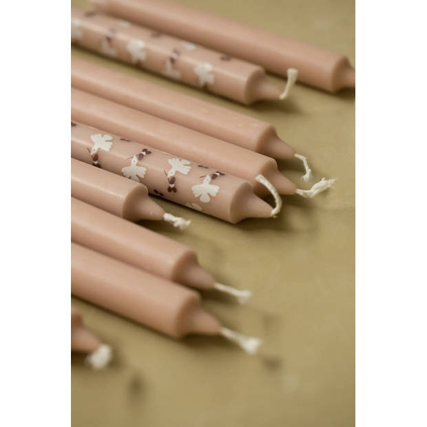 Rustik Lys Stearine dinerkaarsen 'Classic' Pastel Pink, set van 10, Ø 2.2 x 19cm