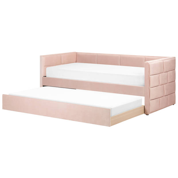 Beliani CHAVONNE - Kinderbed-Roze-Fluweel