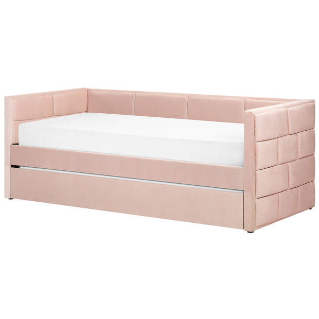 Beliani CHAVONNE - Kinderbed-Roze-Fluweel