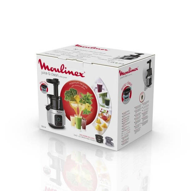 MOULINEX ZU420E10 Juice & Clean, sapcentrifuge, Easy Clean-technologie, Koud persen, Instelbaar vruchtvlees