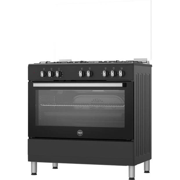 LA GERMANIA kooktoestel - sel9mn - 5 gaspitten - electrische oven - multifunctioneel - Zwart