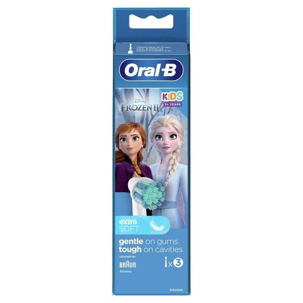 ORAL-B 80352082 Disney Frozen 2 vervangende opzetborstels, voor Oral-B elektrische tandenborstel voor kinderen - 3 stuks