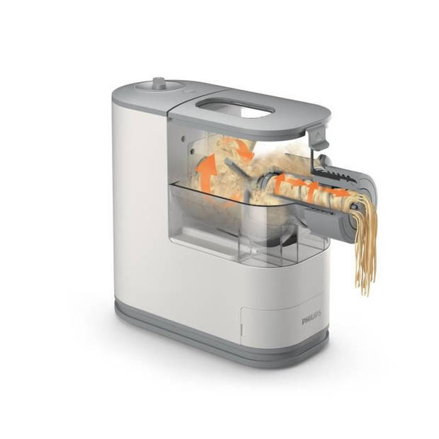 PHILIPS Pastamachine HR2345/19, 150W, 100% automatisch, 450g in 18min, 4 pastaschijven, Makkelijk schoon te maken