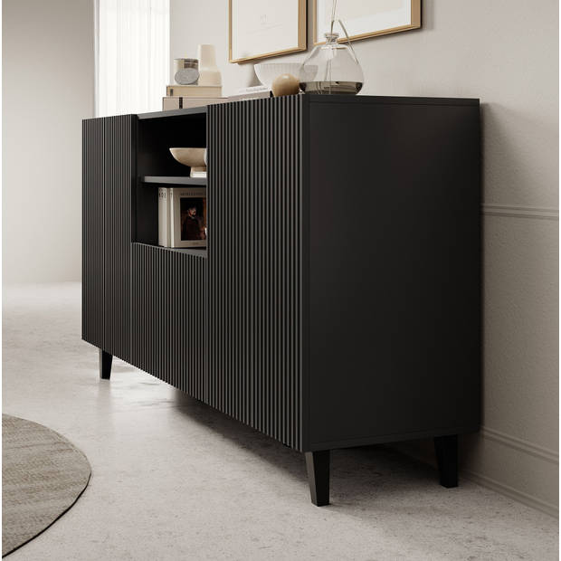 Meubella Dressoir Vintar - Antraciet - 150 cm