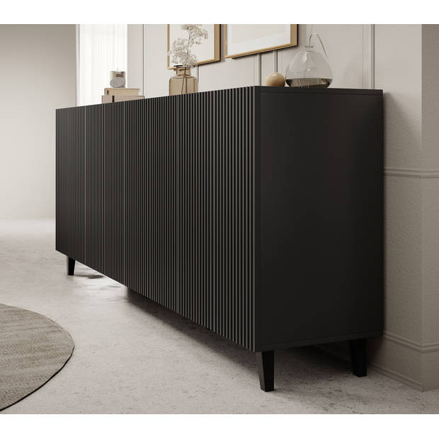 Meubella Dressoir Vintar - Antraciet - 200 cm