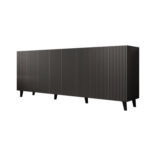 Meubella Dressoir Vintar - Antraciet - 200 cm