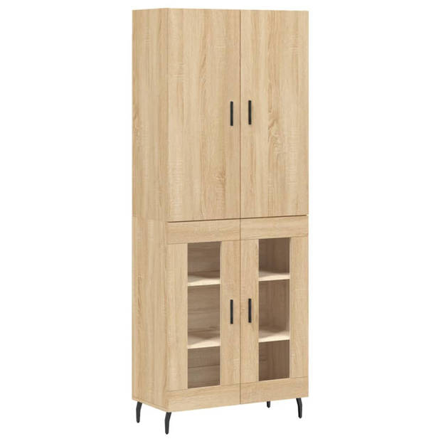 vidaXL Hoge kast 69,5x34x180 cm bewerkt hout sonoma eikenkleurig