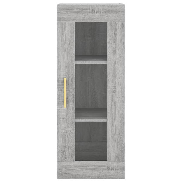 vidaXL Hoge kast 34,5x34x180 cm bewerkt hout grijs sonoma eikenkleurig