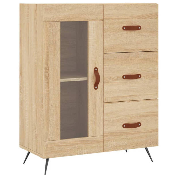 vidaXL Hoge kast 69,5x34x180 cm bewerkt hout sonoma eikenkleurig