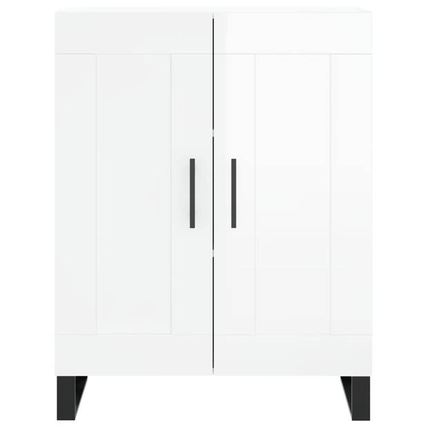 The Living Store Dressoir Classic - Hoogglans wit - 69.5 x 34 x 90 cm - Duurzaam materiaal