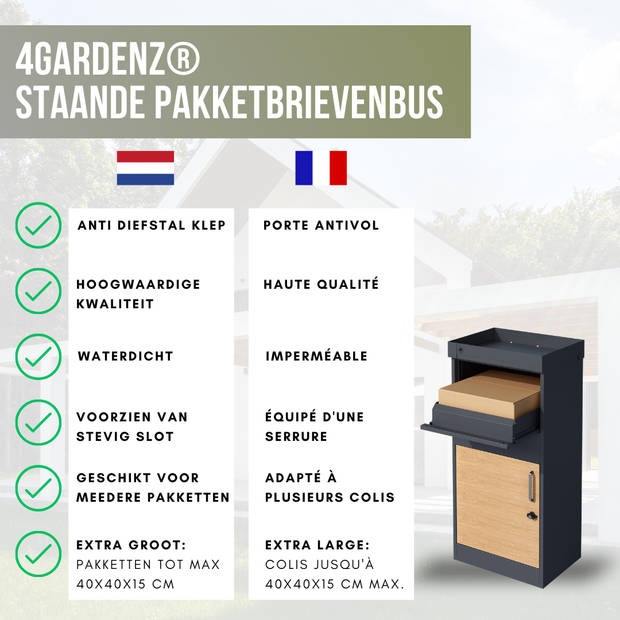 4gardenz® Staande Pakketbrievenbus XXL met Slot - Pakketbox Extra Groot