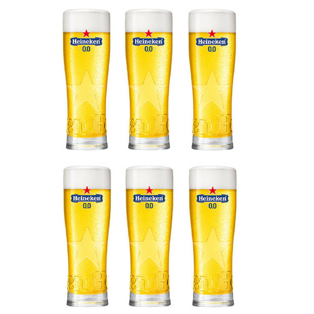 Heineken Bierglazen 0.0 Star - 250 ml - 6 stuks