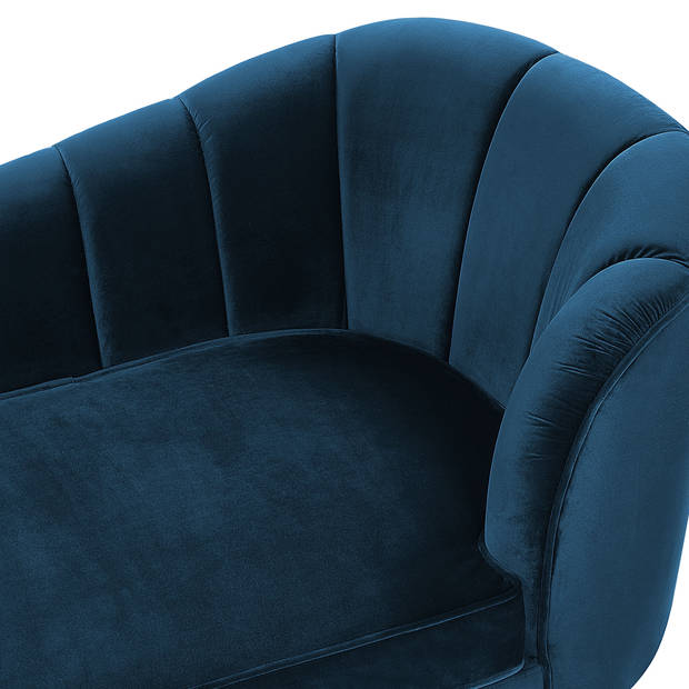 Beliani ALLIER - Chaise longue-Blauw-Fluweel