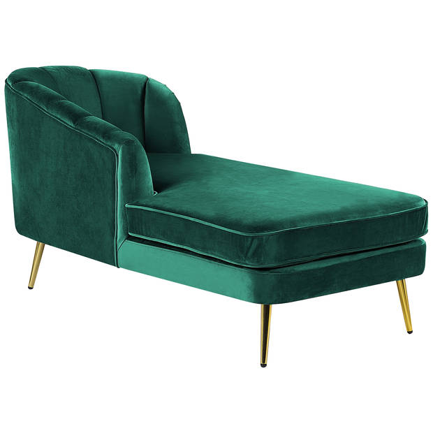 Beliani ALLIER - Chaise longue-Groen-Fluweel