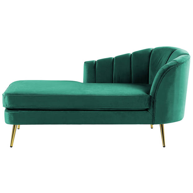 Beliani ALLIER - Chaise longue-Groen-Fluweel