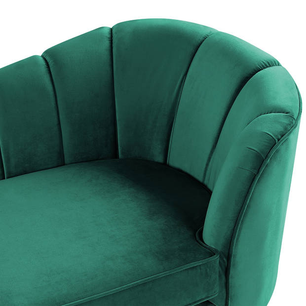 Beliani ALLIER - Chaise longue-Groen-Fluweel