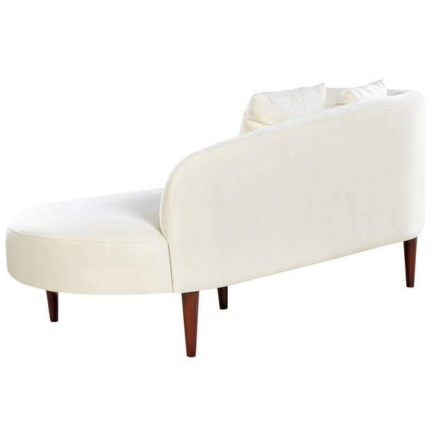 Beliani CHAUMONT - Chaise longue-Wit-Fluweel