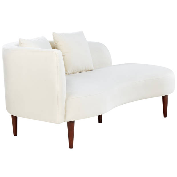 Beliani CHAUMONT - Chaise longue-Wit-Fluweel