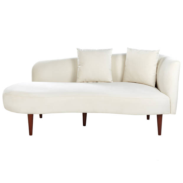 Beliani CHAUMONT - Chaise longue-Wit-Fluweel