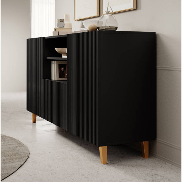 Meubella Dressoir Prime - Zwart - 150 cm