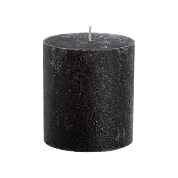 Rustik Lys Rustieke stompkaars 'Cylinder' Black, Ø 10cm, 70 branduren