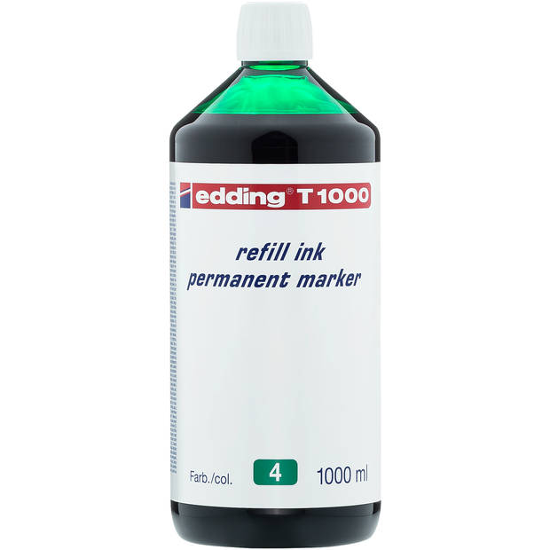 edding T1000 navulinkt voor permanent markers - kleur: groen - grote fles - 1000ml