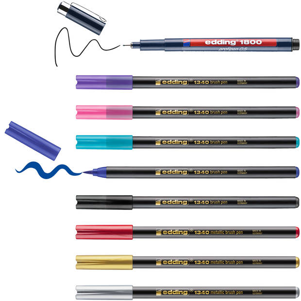 Brushpen edding 1340 happy lettering starter set 9+2