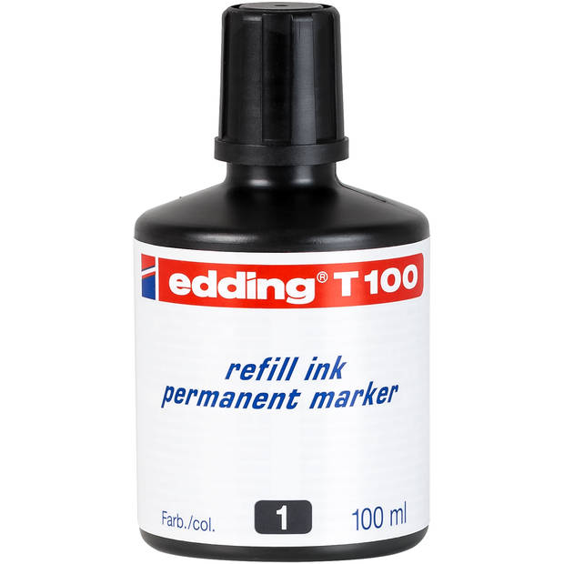 edding T100 navulinkt voor permanent markers â€“ zwart - 100ml - potje